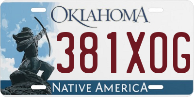 OK license plate 381XOG