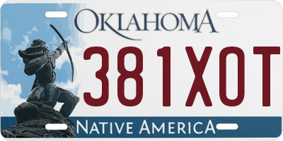 OK license plate 381XOT