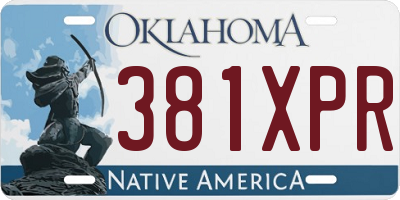 OK license plate 381XPR