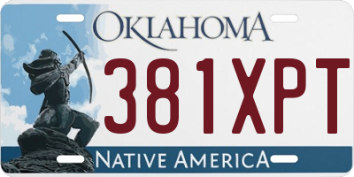 OK license plate 381XPT