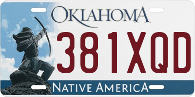 OK license plate 381XQD