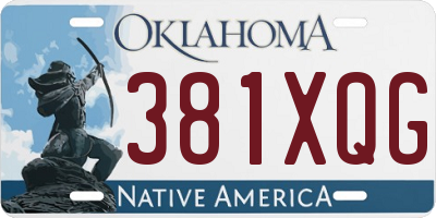 OK license plate 381XQG