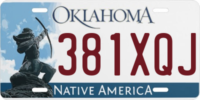 OK license plate 381XQJ