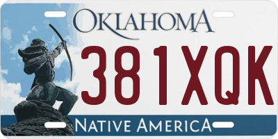 OK license plate 381XQK