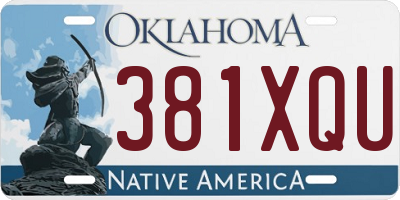 OK license plate 381XQU