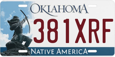 OK license plate 381XRF