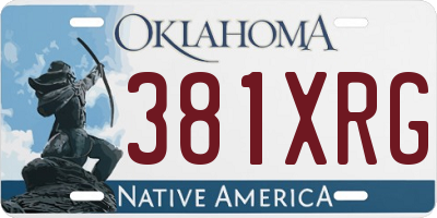 OK license plate 381XRG