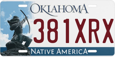 OK license plate 381XRX