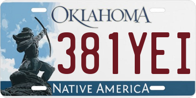 OK license plate 381YEI