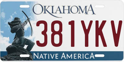 OK license plate 381YKV