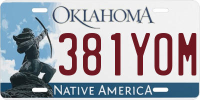 OK license plate 381YOM