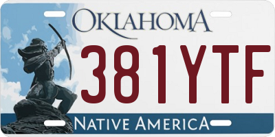 OK license plate 381YTF