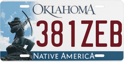 OK license plate 381ZEB