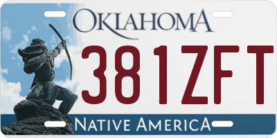 OK license plate 381ZFT