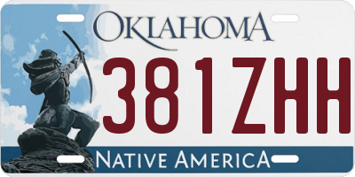 OK license plate 381ZHH