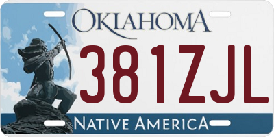 OK license plate 381ZJL