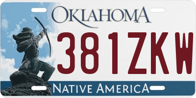 OK license plate 381ZKW