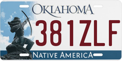 OK license plate 381ZLF