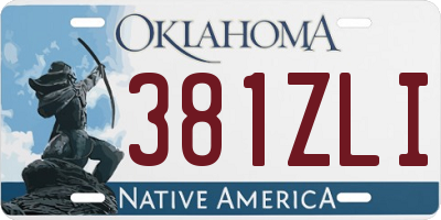 OK license plate 381ZLI