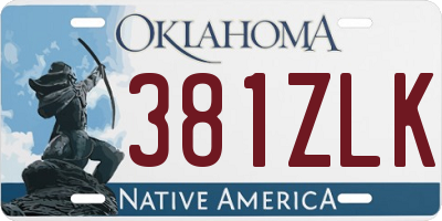OK license plate 381ZLK