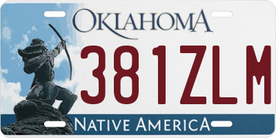 OK license plate 381ZLM