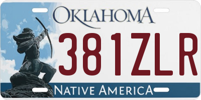 OK license plate 381ZLR