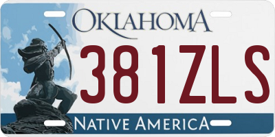 OK license plate 381ZLS