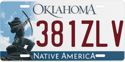 OK license plate 381ZLV