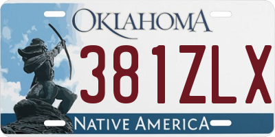 OK license plate 381ZLX