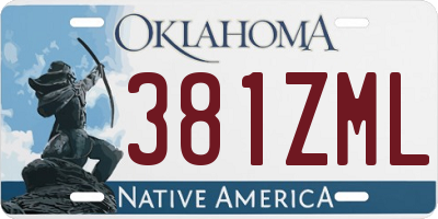 OK license plate 381ZML