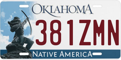 OK license plate 381ZMN