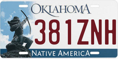 OK license plate 381ZNH