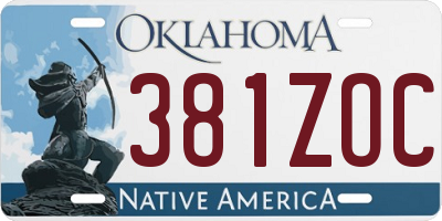 OK license plate 381ZOC