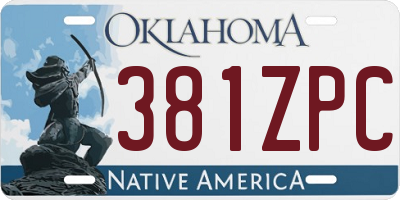OK license plate 381ZPC