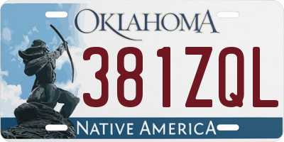 OK license plate 381ZQL