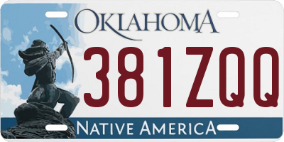 OK license plate 381ZQQ