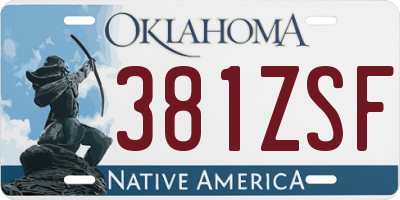 OK license plate 381ZSF