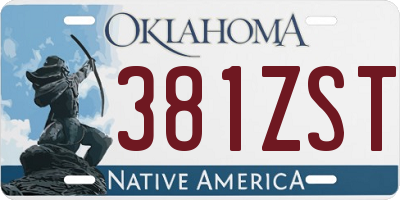 OK license plate 381ZST