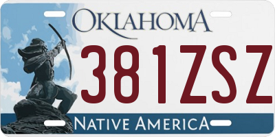 OK license plate 381ZSZ