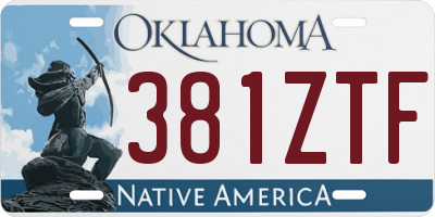 OK license plate 381ZTF