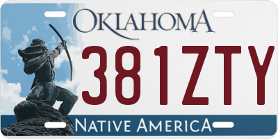 OK license plate 381ZTY