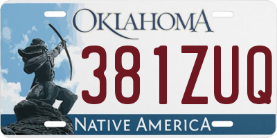 OK license plate 381ZUQ