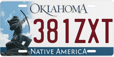 OK license plate 381ZXT