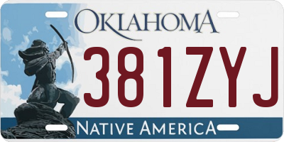 OK license plate 381ZYJ