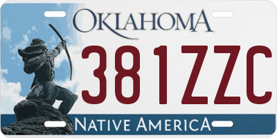 OK license plate 381ZZC