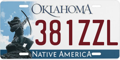 OK license plate 381ZZL