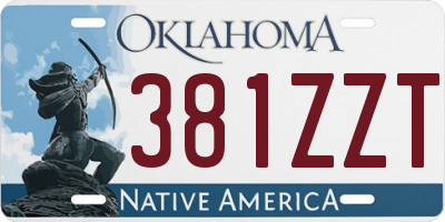 OK license plate 381ZZT