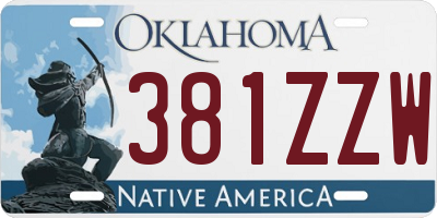 OK license plate 381ZZW