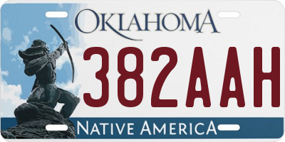 OK license plate 382AAH