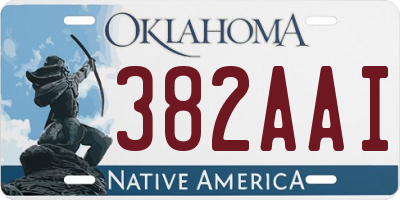 OK license plate 382AAI